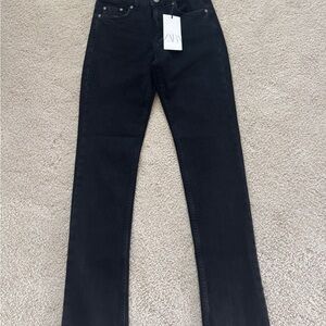 Zara Black Denim High Rise Jeans Size 0
